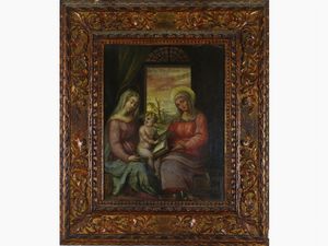 Scuola veneta del XVII secolo - Madonna con Bambino e Sant'Anna