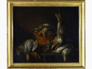 Seguace di Jean Baptiste Oudry - Natura morta con selvaggina