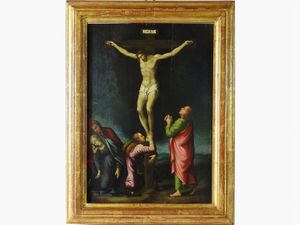 Cerchia di Marcello Venusti - Crocifissione con San Giovanni e le Pie Donne