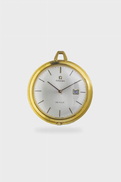 Mod. Pocket Watch, anno 1900<BR>Diam.  43 mm<BR>Cassa in oro con fondello a scatto. Quadrante argento con indici geometrici applicati e datario al 3.<BR>Movimento a carica manuale.<BR>Non funzionante  - Asta Orologi  - Associazione Nazionale - Case d'Asta italiane