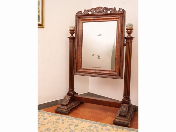 Specchiera a psiche in noce  - Asta La casa classica. Stile intramontabile - Associazione Nazionale - Case d'Asta italiane