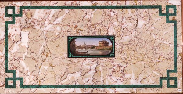 Tavolino da caff� in noce, marmo e micromosaico  - Asta La casa classica. Stile intramontabile - Associazione Nazionale - Case d'Asta italiane