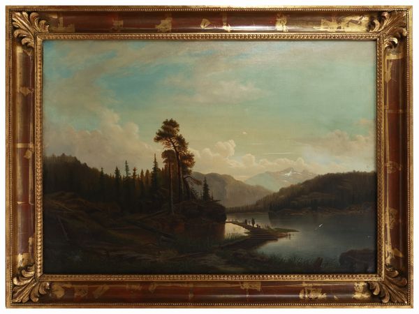 Scuola dell'Italia Settentrionale : Paesaggio lacustre  - Asta La casa classica. Stile intramontabile - Associazione Nazionale - Case d'Asta italiane