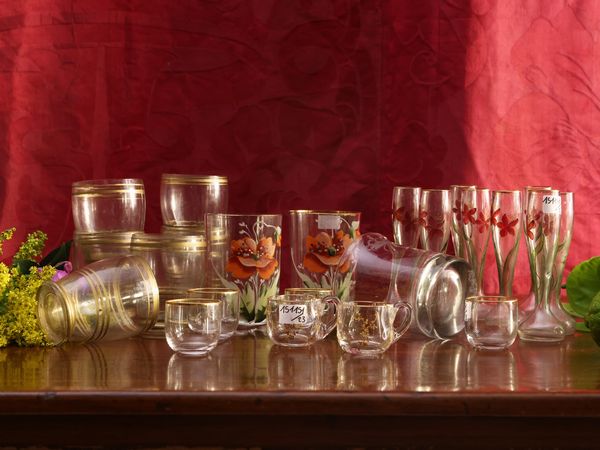Assortimento di bicchieri in vetro per aperitivo  - Asta La casa classica. Stile intramontabile - Associazione Nazionale - Case d'Asta italiane