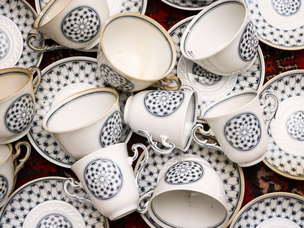 Servizio da t� e caff� in porcellana, Museo Rete Blu, Richard Ginori  - Asta La casa classica. Stile intramontabile - Associazione Nazionale - Case d'Asta italiane