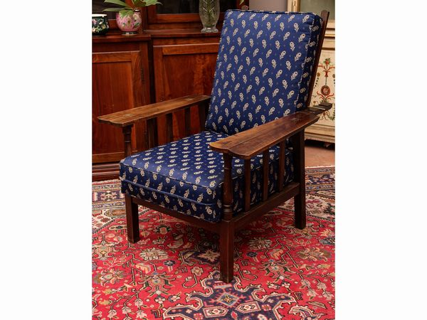 Poltrona da veranda in noce ed altre essenze  - Asta La casa classica. Stile intramontabile - Associazione Nazionale - Case d'Asta italiane