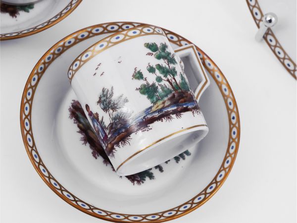 Servizio da caff� in porcellana policroma, Richard Ginori  - Asta La casa classica. Stile intramontabile - Associazione Nazionale - Case d'Asta italiane