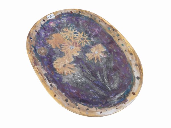 Pippo Pozzi : Vassoio ovale in porcellana  - Asta La casa classica. Stile intramontabile - Associazione Nazionale - Case d'Asta italiane