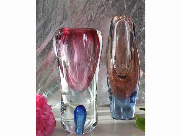 Due vasi in vetro sommerso  - Asta La casa classica. Stile intramontabile - Associazione Nazionale - Case d'Asta italiane