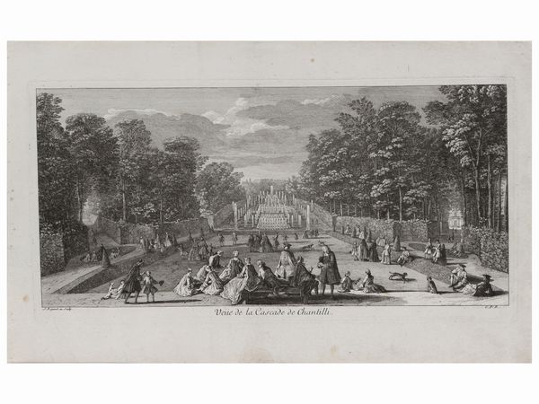 Jacques Rigaud : Quattro vedute di Chantilli  - Asta La casa classica. Stile intramontabile - Associazione Nazionale - Case d'Asta italiane