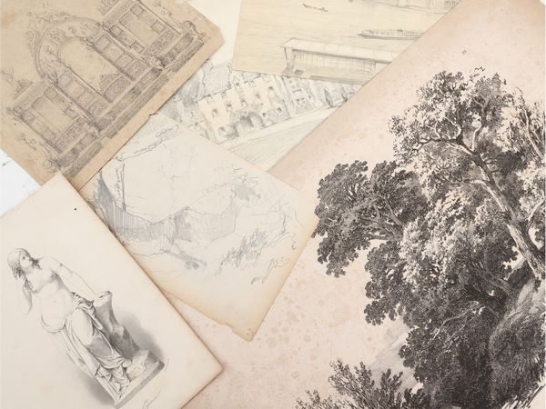 Lotto di incisioni e bozzetti  - Asta La casa classica. Stile intramontabile - Associazione Nazionale - Case d'Asta italiane