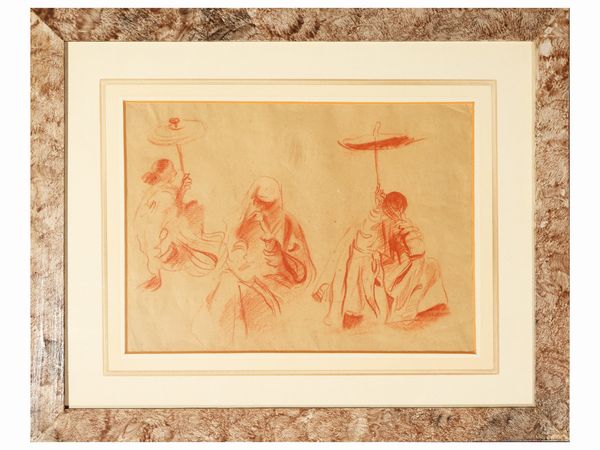 Vittorio Nomellini : Studi di figure  - Asta La casa classica. Stile intramontabile - Associazione Nazionale - Case d'Asta italiane