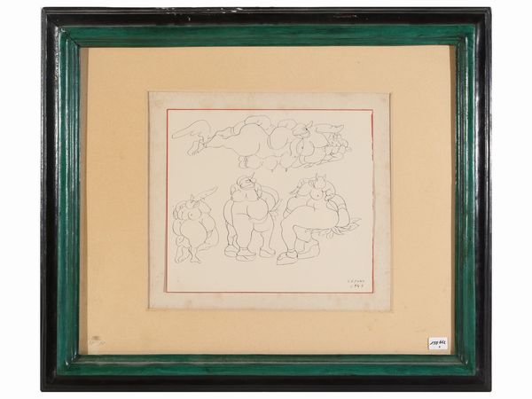 TONO ZANCANARO : Figure 1944  - Asta La casa classica. Stile intramontabile - Associazione Nazionale - Case d'Asta italiane