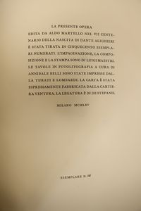 DANTE ALIGHIERI : La Divina Commedia  - Asta La casa classica. Stile intramontabile - Associazione Nazionale - Case d'Asta italiane