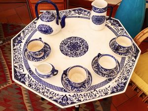 Tavolino Lazy Susan in legno ebanizzato e ceramica Minton  - Asta La casa classica. Stile intramontabile - Associazione Nazionale - Case d'Asta italiane