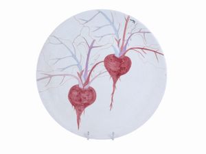 Coppia di piatti da parata in terracotta invetrtiata, Ernestine Salerno, 1952  - Asta La casa classica. Stile intramontabile - Associazione Nazionale - Case d'Asta italiane