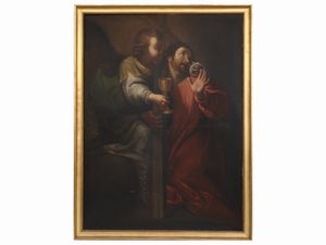 Scuola fiamminga - Cristo in passione con l'angelo