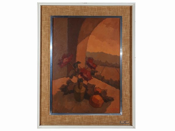 Alviero Tatini : Davanti alla finestra 1975  - Asta Arte Moderna e Contemporanea - Associazione Nazionale - Case d'Asta italiane