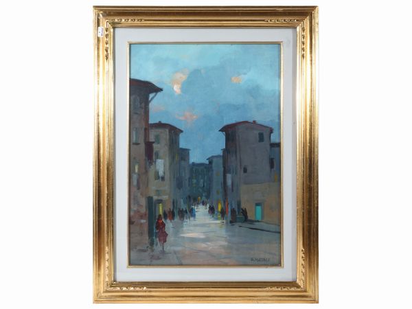 Renato Natali : Notturno livornese  - Asta Arte Moderna e Contemporanea - Associazione Nazionale - Case d'Asta italiane