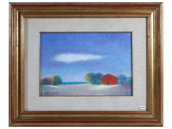Giovanni Omiccioli : Paesaggio con casa  - Asta Arte Moderna e Contemporanea - Associazione Nazionale - Case d'Asta italiane