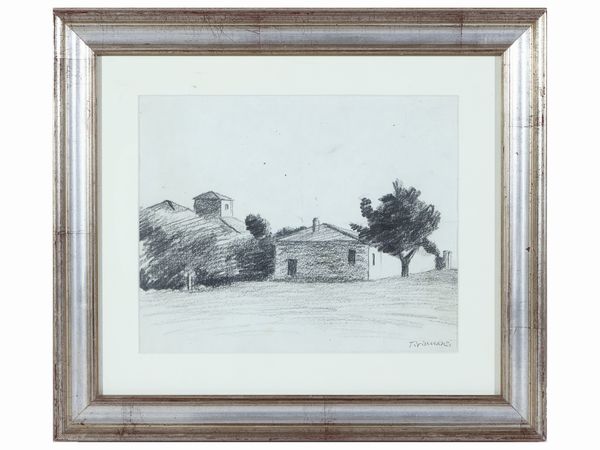 Nino Tirinnanzi : Scorcio di casolare  - Asta Arte Moderna e Contemporanea - Associazione Nazionale - Case d'Asta italiane