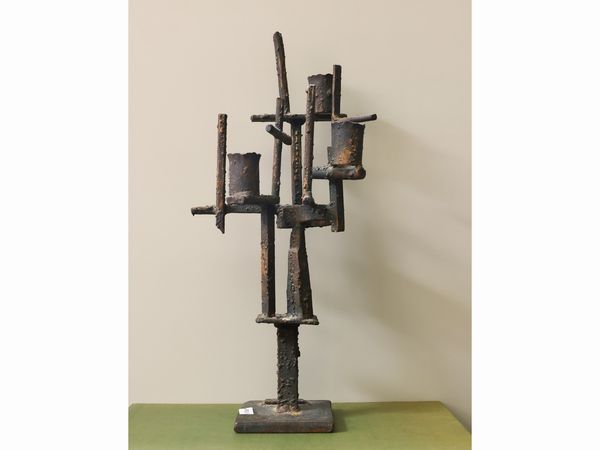 Salvino Marsura : Candeliere in ferro  - Asta Arte Moderna e Contemporanea - Associazione Nazionale - Case d'Asta italiane