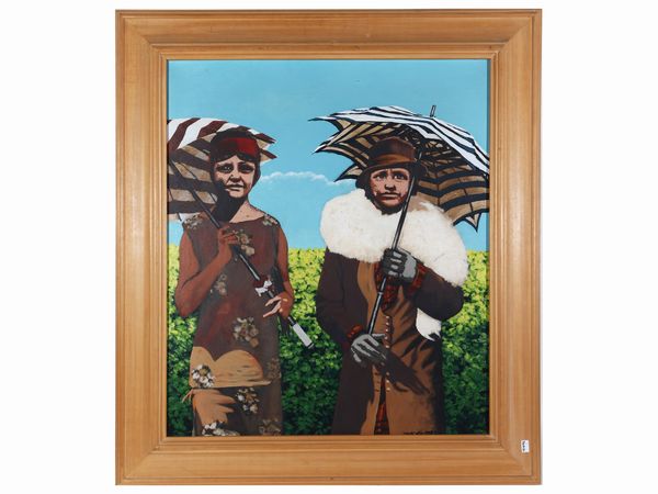 Antonio Saliola : Sotto gli ombrellini 1972  - Asta Arte Moderna e Contemporanea - Associazione Nazionale - Case d'Asta italiane