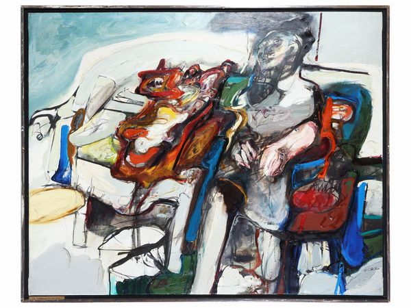 Robert Carroll : Uomo sul divano  - Asta Arte Moderna e Contemporanea - Associazione Nazionale - Case d'Asta italiane