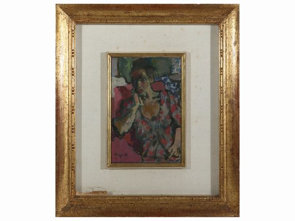 Gianni Vagnetti : Ritratto femminile  - Asta Arte Moderna e Contemporanea - Associazione Nazionale - Case d'Asta italiane