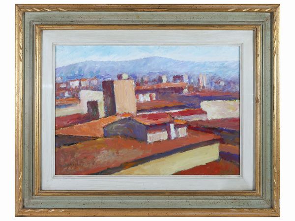 Dino Migliorini : Scorcio di citt  - Asta Arte Moderna e Contemporanea - Associazione Nazionale - Case d'Asta italiane