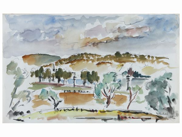 Osvaldo Medici Del Vascello : Paesaggio  - Asta Arte Moderna e Contemporanea - Associazione Nazionale - Case d'Asta italiane