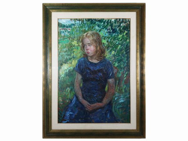 Paolo Ghiglia : Ritratto di fanciulla  - Asta Arte Moderna e Contemporanea - Associazione Nazionale - Case d'Asta italiane