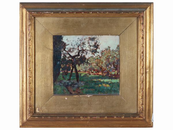 Gino Romiti : Paesaggio primaverile, fine Anni Venti  - Asta Arte Moderna e Contemporanea - Associazione Nazionale - Case d'Asta italiane