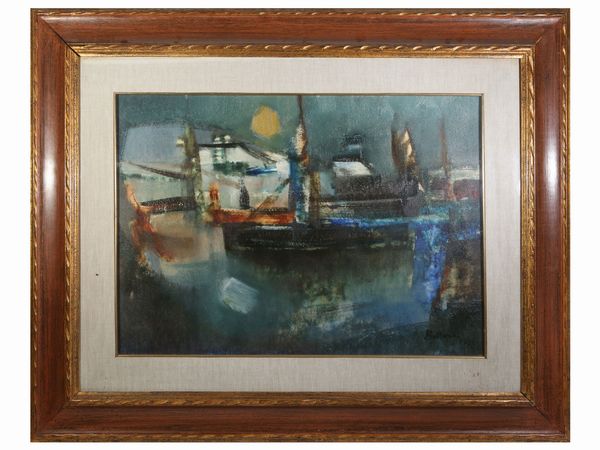 Lido Bettarini : Darsena azzurra 1972  - Asta Arte Moderna e Contemporanea - Associazione Nazionale - Case d'Asta italiane