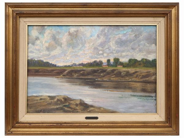 Bartolomeo Bezzi : Paesaggio fluviale  - Asta Arte Moderna e Contemporanea - Associazione Nazionale - Case d'Asta italiane