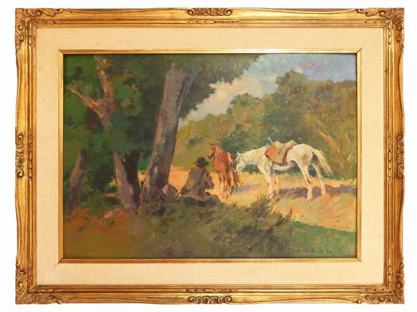 Carlo Domenici : Sosta  - Asta Arte Moderna e Contemporanea - Associazione Nazionale - Case d'Asta italiane