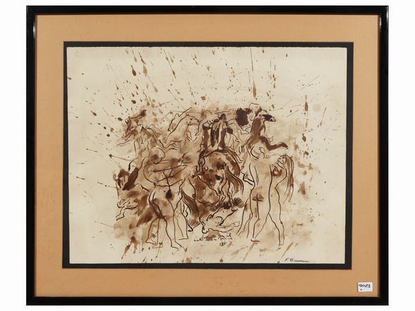 Felice Carena : Bozzetto per il Ratto delle sabine 1941  - Asta Arte Moderna e Contemporanea - Associazione Nazionale - Case d'Asta italiane