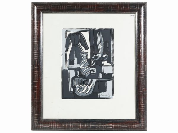 Ugo Nespolo : Composizione  - Asta Arte Moderna e Contemporanea - Associazione Nazionale - Case d'Asta italiane