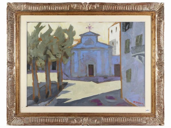 Renzo Grazzini : Veduta di Chiesa  - Asta Arte Moderna e Contemporanea - Associazione Nazionale - Case d'Asta italiane