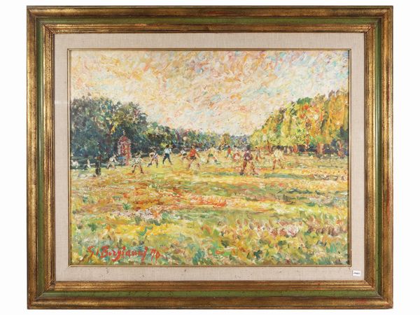 Guido Borgianni : Gioco al pallone 1970  - Asta Arte Moderna e Contemporanea - Associazione Nazionale - Case d'Asta italiane