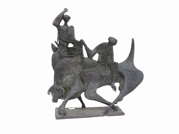 PLINIO TAMMARO : Scena di Tauromachia 1963  - Asta Arte Moderna e Contemporanea - Associazione Nazionale - Case d'Asta italiane