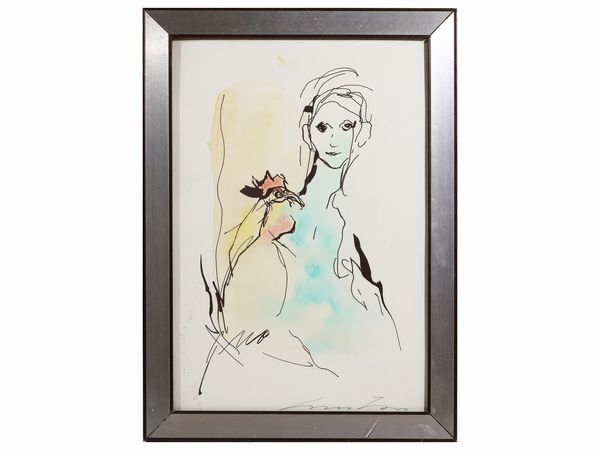 Ernesto Treccani : Ritratto femminile  - Asta Arte Moderna e Contemporanea - Associazione Nazionale - Case d'Asta italiane