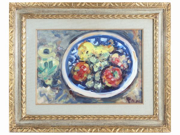 Enzo Pregno : Natura morta con frutta  - Asta Arte Moderna e Contemporanea - Associazione Nazionale - Case d'Asta italiane