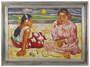 Roberto Sguanci - Donne Tahitiane sulla spiaggia