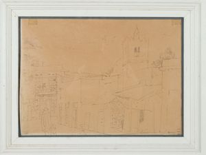 Moses Levy - Paesaggio oerientalista con figure