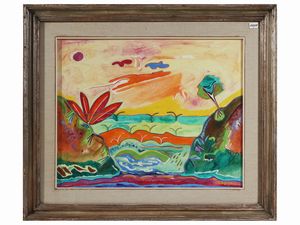 LUCIANO SCHIFANO - Tra due monti 1973