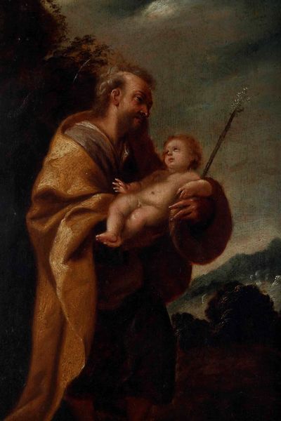 Scuola del XVII secolo San Francesco e San Giuseppe con il Bambino  - Asta Dipinti Antichi - Associazione Nazionale - Case d'Asta italiane