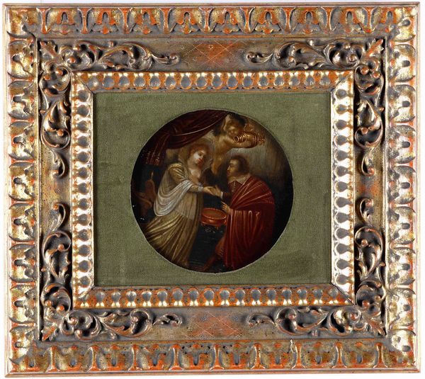 Scuola del XVII secolo Scena galante  - Asta Dipinti Antichi - Associazione Nazionale - Case d'Asta italiane