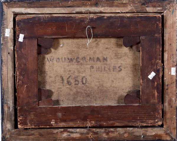 Philips Wouwerman, Attribuito a : La raccolta della legna  - Asta Dipinti Antichi - Associazione Nazionale - Case d'Asta italiane