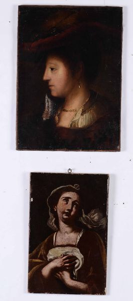 Scuola del XVIII-XIX secolo Figure femminili  - Asta Dipinti Antichi - Associazione Nazionale - Case d'Asta italiane